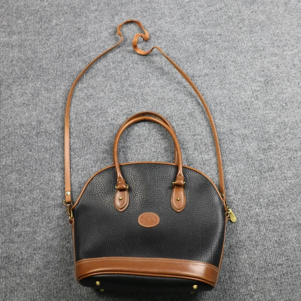 Austin Designs Pebbled Dome Satchel‎ Crossbody Shoulder Bag Womens Black Brown